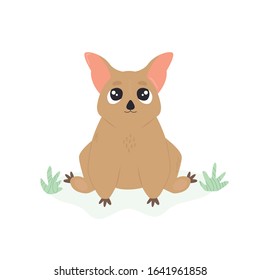 Cute possum. Animal character design. Australian fauna. Vector illustration