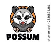 Cute Possum Animal Mascot Logo Illustration