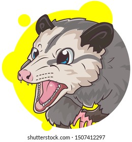 cute possum avatar with yellow background