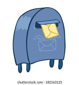 Cute postbox on a white background