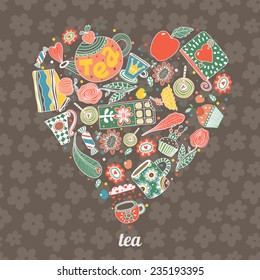 Cute postcard about tea.