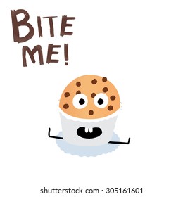 Cute postcard, bakery illustration. Eps.