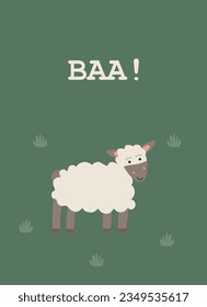 cute postcard with bleating sheep