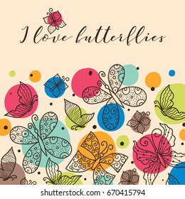 Cute postcard with butterfly.