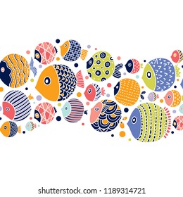 Cute postcard with decorative fish.