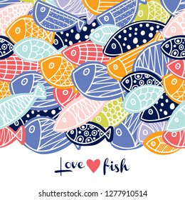 Cute postcard with decorative fish.