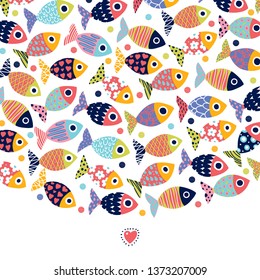 Cute postcard with decorative fish.