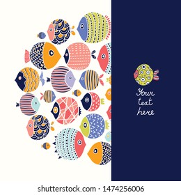 Cute postcard with decorative fish.
