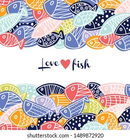 Cute postcard with decorative fish.