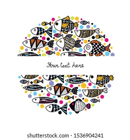 Cute postcard with decorative fish.