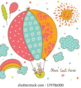 Cute postcard with rabbit.