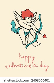 Cute poster of Cupid suitable for Valentine's Day	