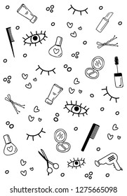 Cute poster with decorative beauty elements