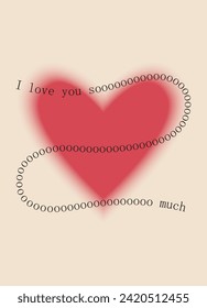 Cute poster with quote about love, Valentine's Day greeting card in modern, trendy colors, vector illustration.