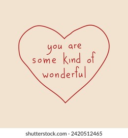 Cute poster with quote about love, Valentine's Day greeting card in modern, trendy colors, vector illustration.