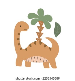Cute poster with small dinosaur vector print for kids room, baby shower, greeting cards, baby and kids t-shirts and clothes.