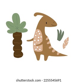 Cute poster with small dinosaur vector print for kids room, baby shower, greeting cards, baby and kids t-shirts and clothes.