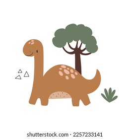 Cute poster with small dinosaur vector print for kids room, baby shower, greeting cards, baby and kids t-shirts and clothes.