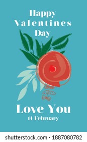 Cute poster or valentines day greeting. Vector illustration of a couple in love. Flyers, invitation, poster, brochure, banner.