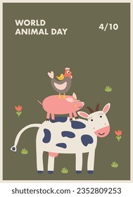 cute poster for world animal day