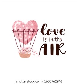 cute posters with balloons, vector illustration of a couple in love