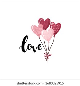 cute posters with balloons, vector illustration of a couple in love