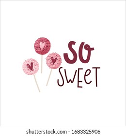 cute posters with a sweet muffin and hand-drawn lettering vector illustration