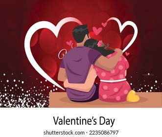 cute posters, valentines day greetings, heart shape frame, vector illustration of a couple in love. Flyers, invitation,brochure, banner.