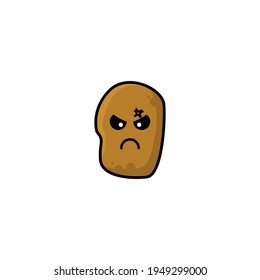 Cute Potato Cartoon Character Vector Illustration Design. Outline, Cute, Funny Style. Recomended For Children Book, Cover Book, And Other.