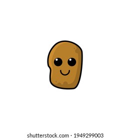 Cute Potato Cartoon Character Vector Illustration Design. Outline, Cute, Funny Style. Recomended For Children Book, Cover Book, And Other.