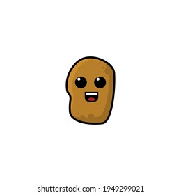 Cute Potato Cartoon Character Vector Illustration Design. Outline, Cute, Funny Style. Recomended For Children Book, Cover Book, And Other.