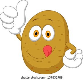 Cute potato cartoon thumb up