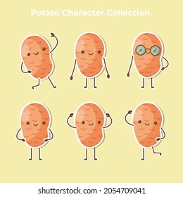 cute potato character collection vector