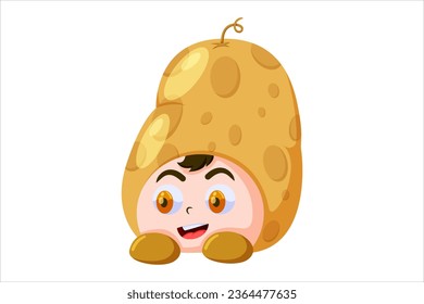 Cute Potato Character Design Illustration