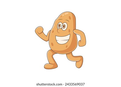 Cute Potato Character Design Illustration