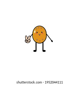 Cute potato character illustration design in cute pose