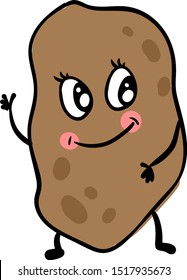 Patata, ilustración, vector sobre fondo blanco.