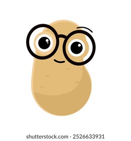 cute potato in kawaii style - vector illustration