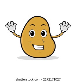 cute potato mascot cartoon vector illustration