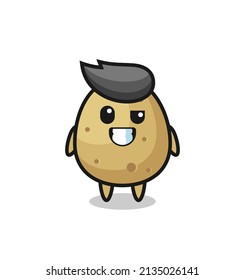 cute potato mascot with an optimistic face , cute style design for t shirt, sticker, logo element