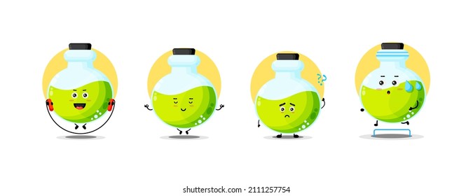 Cute potion bottle character collection