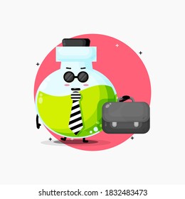 Cute potion bottle mascot leaves for work