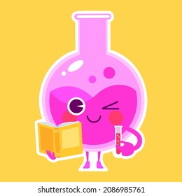 cute potion liquid character vector