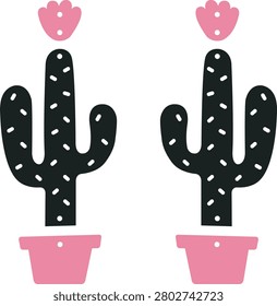 Cute Potted Cactus Earrings Design for Acrylic Jewelry Laser Cut Botanical Accessories Home Decor and Craft Projects