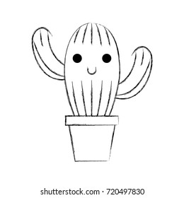 cute potted cactus flora decoration natural