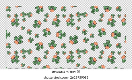 Cute Potted Monstera Plant Seamless Pattern for Tropical and Home Decor