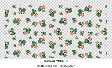 Cute Potted Plant Seamless Pattern for Garden and Home Decor Themes