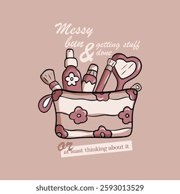 CUTE POUCH AND LETTERING ILLUSTRATION