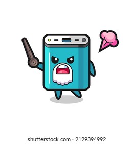 cute power bank grandpa is getting angry , cute style design for t shirt, sticker, logo element