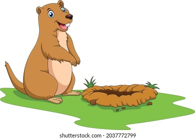 Cute Prairie Dog cartoon vector illustration